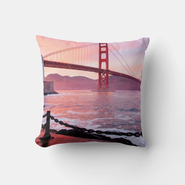 Golden Gate Bridge, scenic photograph, Cushion (Front)