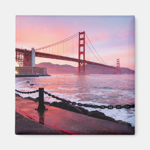 Golden Gate Bridge, scenic photograph, Magnet