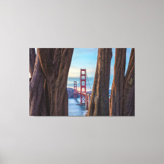 Golden Gate Bridge Through Cypress Trees Canvas Print
