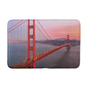 Golden gate bridge throw pillow bath mat