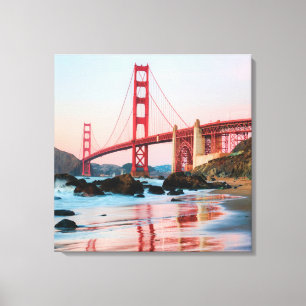 Golden gate bridge throw pillow canvas print