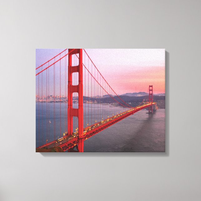 Golden gate bridge throw pillow canvas print (Front)