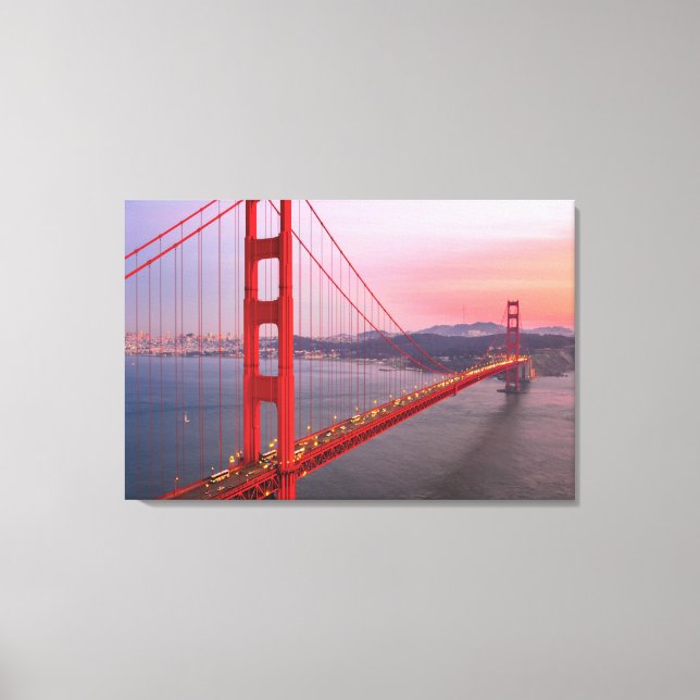 Golden gate bridge throw pillow canvas print (Front)
