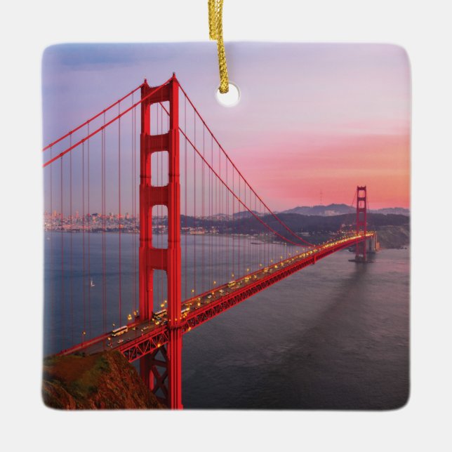 Golden gate bridge throw pillow ceramic ornament (Front)