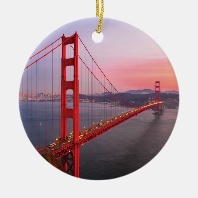 Golden gate bridge throw pillow ceramic tree decoration (Front)