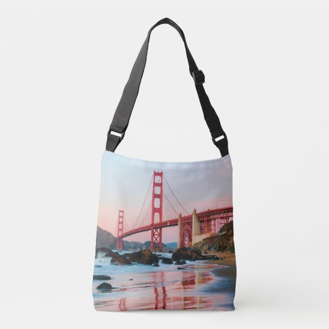 Golden gate bridge throw pillow crossbody bag (Front)