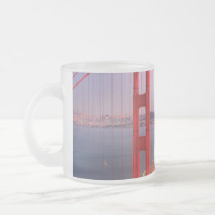 Golden gate bridge throw pillow frosted glass coffee mug