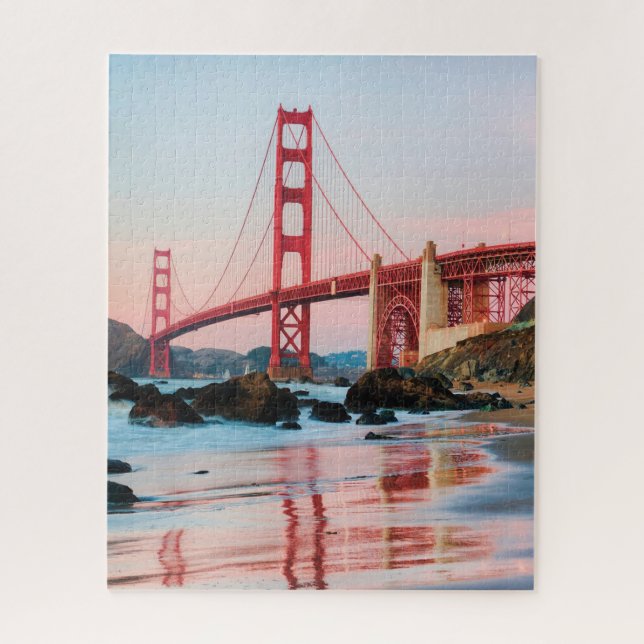 Golden gate bridge throw pillow jigsaw puzzle (Vertical)