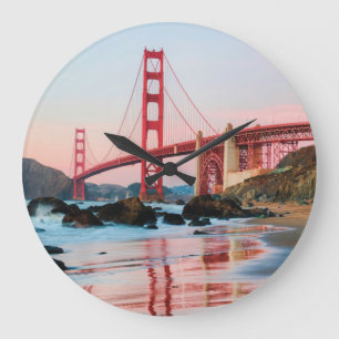Golden gate bridge throw pillow large clock