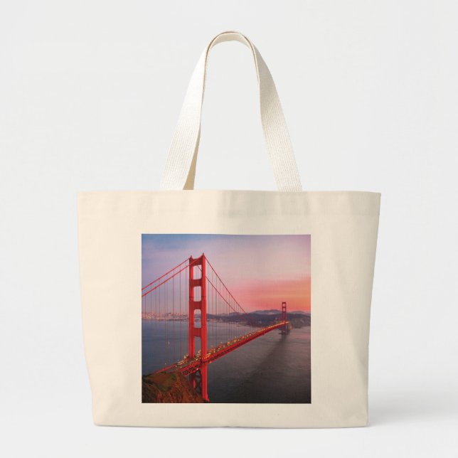Golden gate bridge throw pillow large tote bag (Front)
