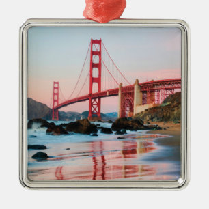 Golden gate bridge throw pillow metal tree decoration