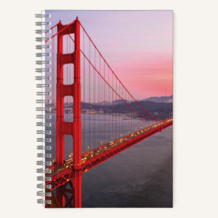 Golden gate bridge throw pillow notebook