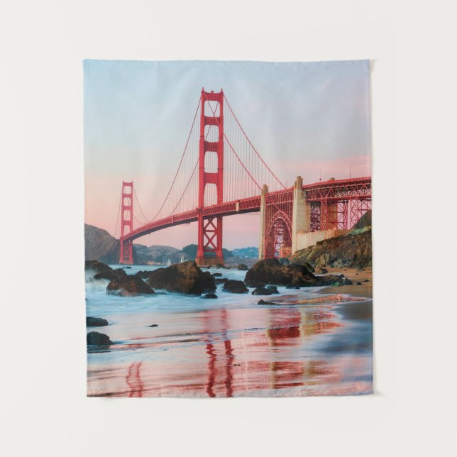 Golden gate bridge throw pillow tapestry (Front)