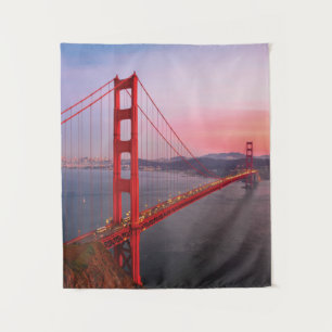 Golden gate bridge throw pillow tapestry