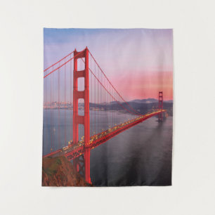 Golden gate bridge throw pillow tapestry