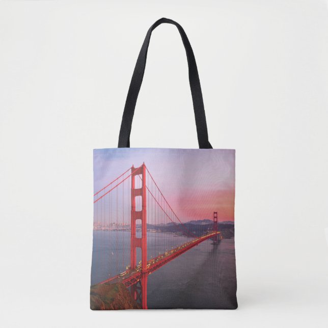 Golden gate bridge throw pillow tote bag (Front)