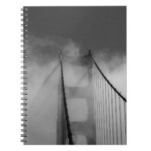 Golden Gate Bridge Tower Shrouded in Fog  Notebook