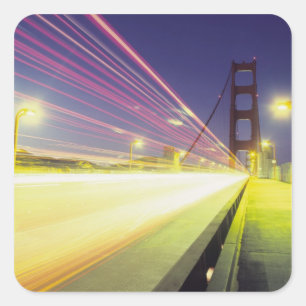 Golden Gate Bridge, traffic lights, San Square Sticker