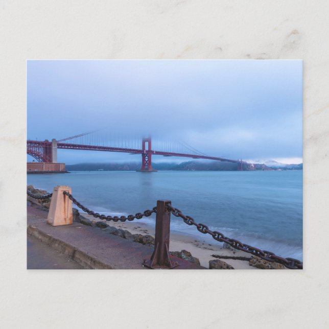 Golden Gate Bridge Under Fog Postcard (Front)
