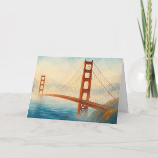 Golden Gate Bridge Watercolor Card