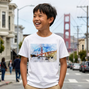 Golden Gate Bridge watercolor in San Francisco T-Shirt
