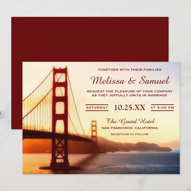 Golden Gate Bridge Wedding invitation (Front/Back)
