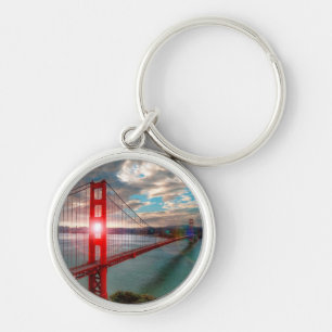 Golden Gate Bridge with Sun Shining through. Key Ring