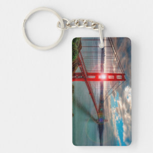 Golden Gate Bridge with Sun Shining through. Key Ring
