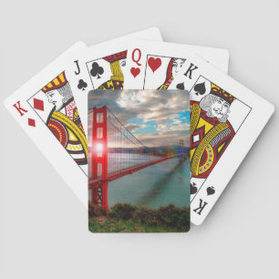 Golden Gate Bridge with Sun Shining through. Playing Cards