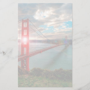 Golden Gate Bridge with Sun Shining through. Stationery