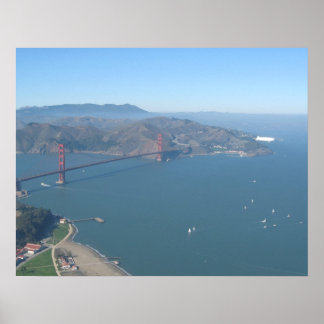Golden Gate Bridge with Zeppelin Poster
