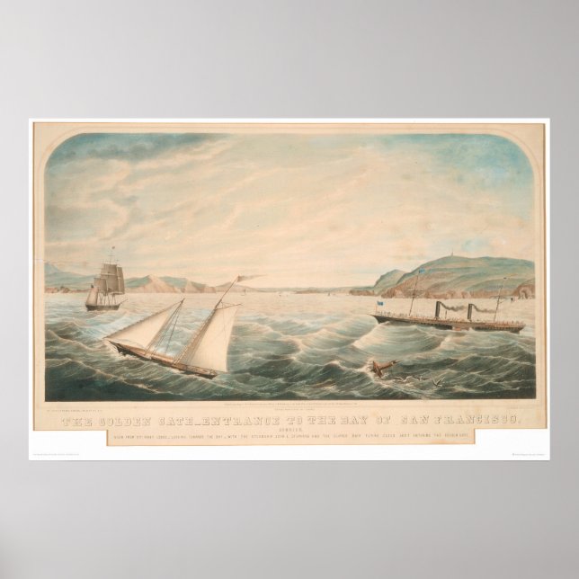 Golden Gate Entrance to San Francisco (0642A) Poster (Front)