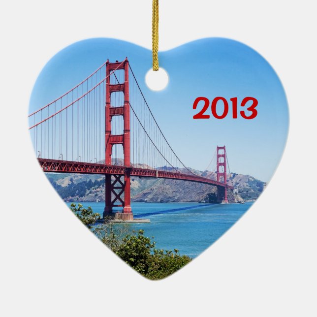 Golden Gate Heart Ornament (Back)
