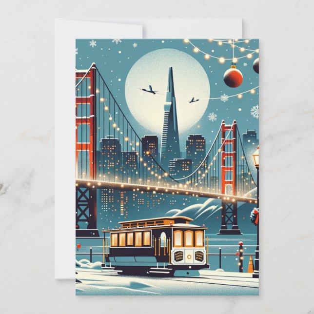 Golden Gate Holiday Magic San Francisco Christmas Card (Front)