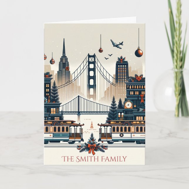 Golden Gate Holiday, San Francisco Christmas Holiday Card (Front)