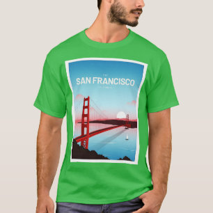 Golden Gate San Francisco California Vintage Trave T-Shirt
