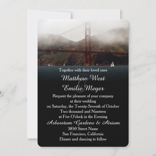Golden Gate San Francisco Wedding Invitation (Front)