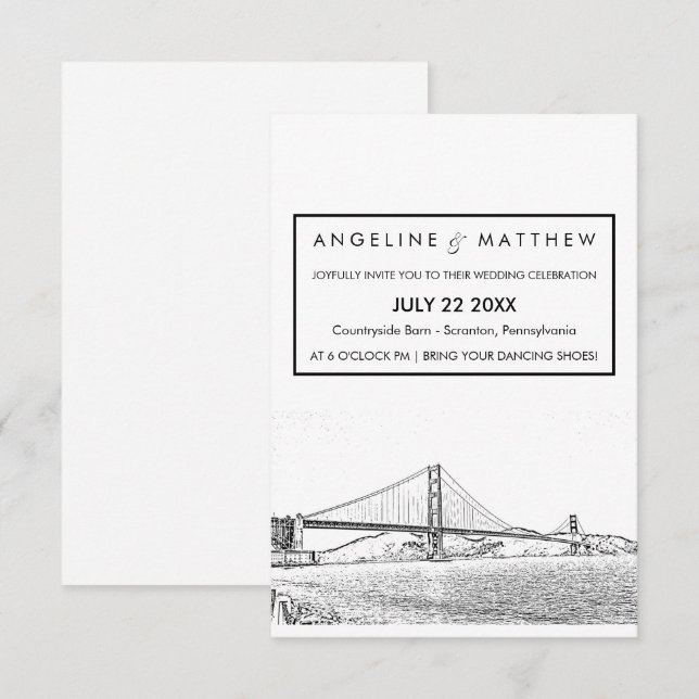 Golden Gate San Francisco Wedding Invitation (Front/Back)