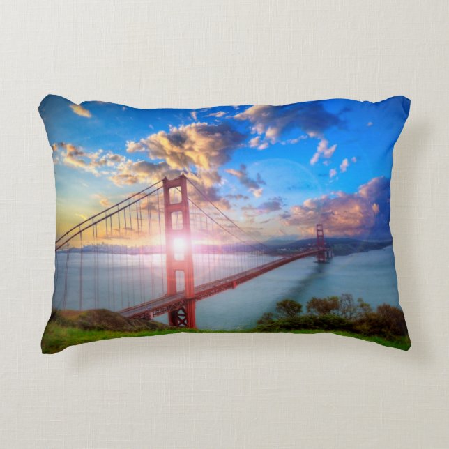 Golden Gate Sunrise Decorative Cushion (Front)