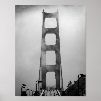 Golden Gate Traffic Shrouded in Fog -San Francisco Poster
