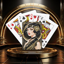 Golden Gatsby Glamour Classic Playing Cards