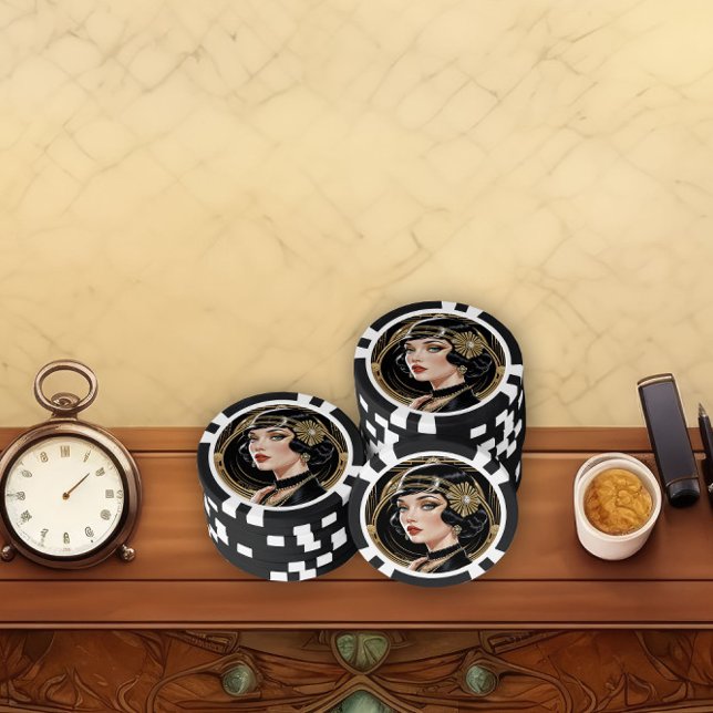 Golden Gatsby Glamour Poker Chips (Creator Uploaded)
