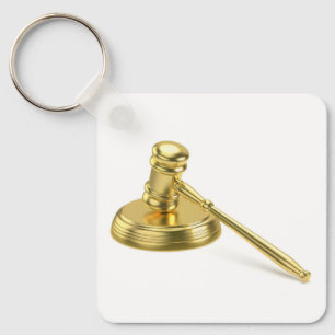 Golden gavel key ring