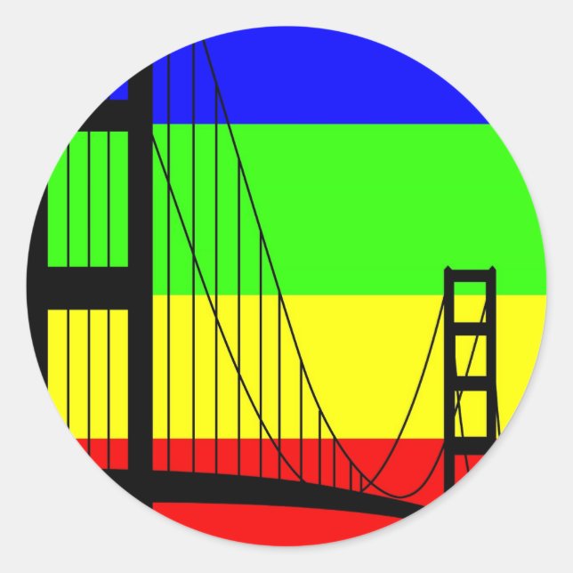 Golden Gay Classic Round Sticker (Front)