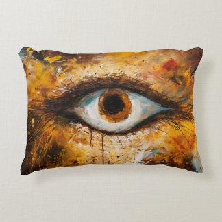 Golden Gaze – Abstract Eye Art Decorative Cushion