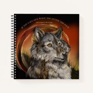 Golden Gaze Wolf Notebook