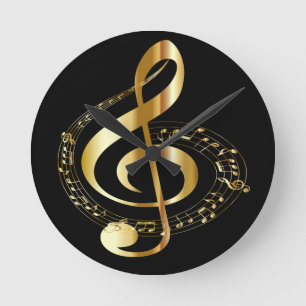 Golden Gclef Wall Clock