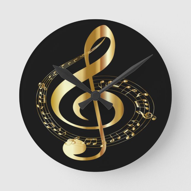 Golden Gclef Wall Clock (Front)