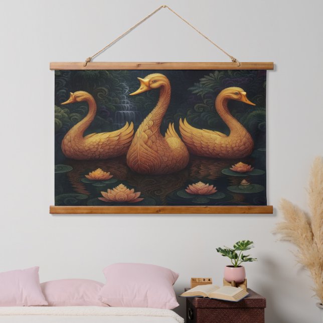 Golden Geese  Hanging Tapestry (Bedroom)