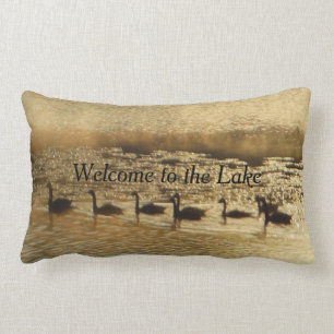 Golden Geese Welcome to the Lake Come Back Lumbar Cushion